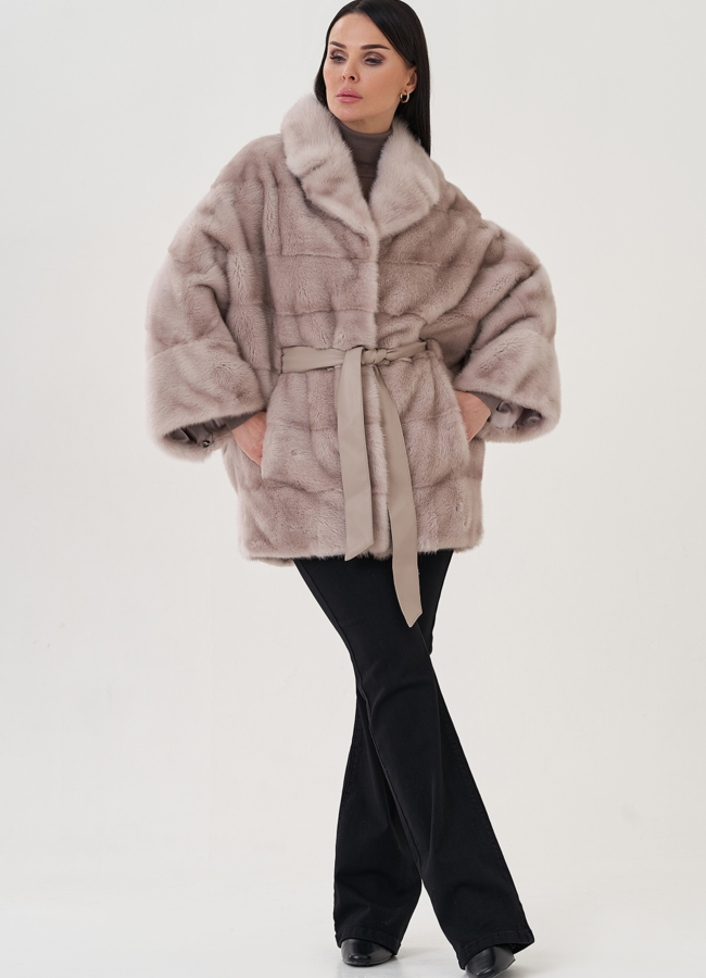 Шуба из норки с английским воротником  модель № 81807 в кредит