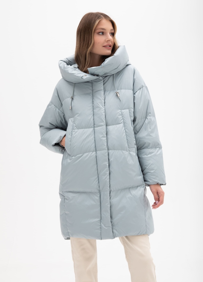 Женский пуховик с капюшоном  модель № 25763 в кредит