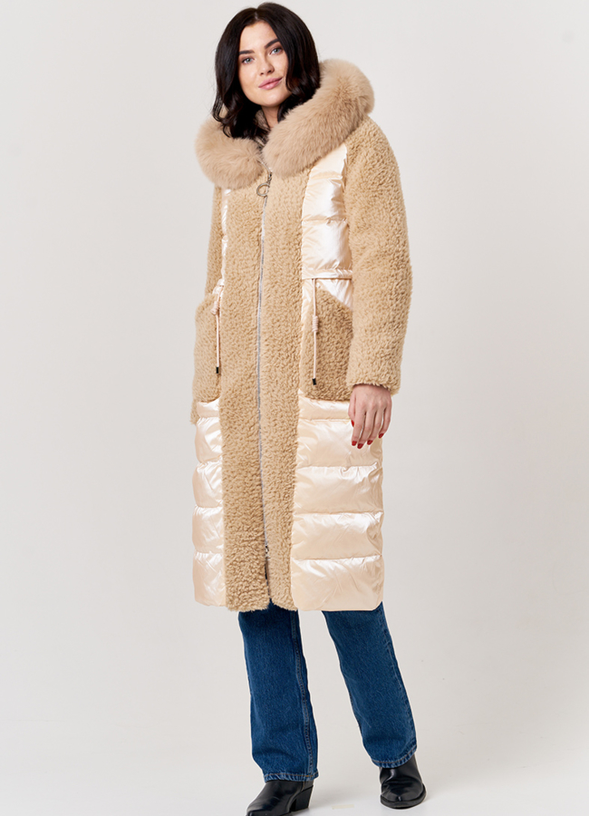Пуховик с эко мехом модель № 19247 в кредит