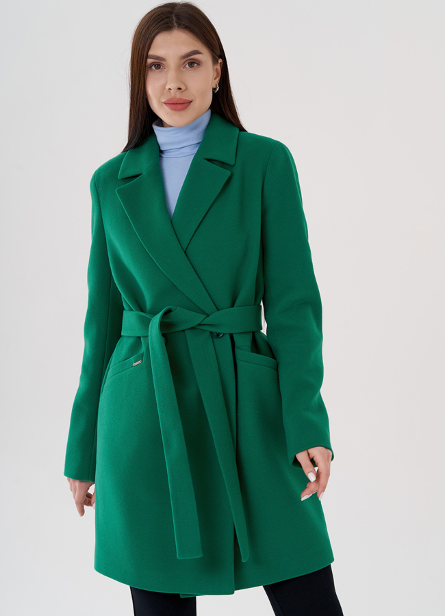 Женское пальто-пиджак в зеленом цвете модель № 24326 универмаг малина