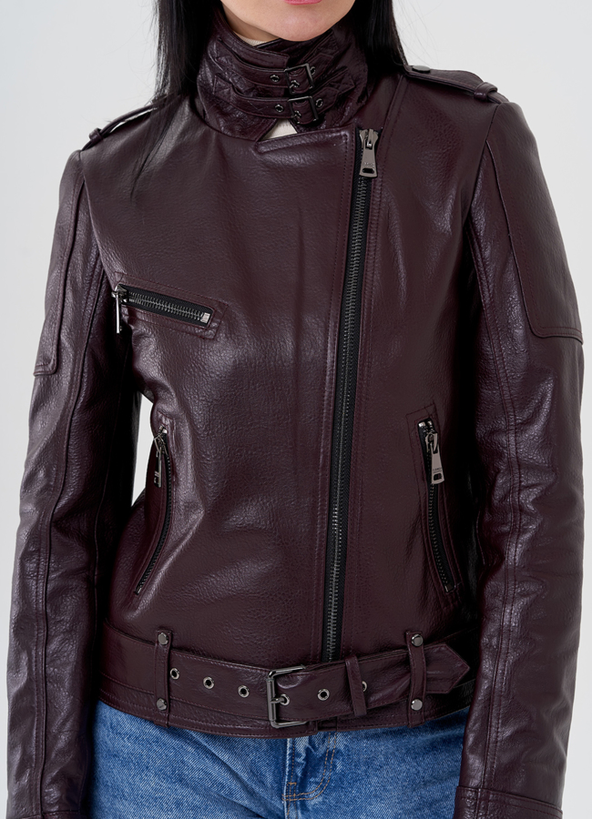 Женская куртка-косуха из натуральной кожи модель № 21163 в рассрочку Женская куртка-косуха из натуральной кожи модель № 21163 в рассрочку