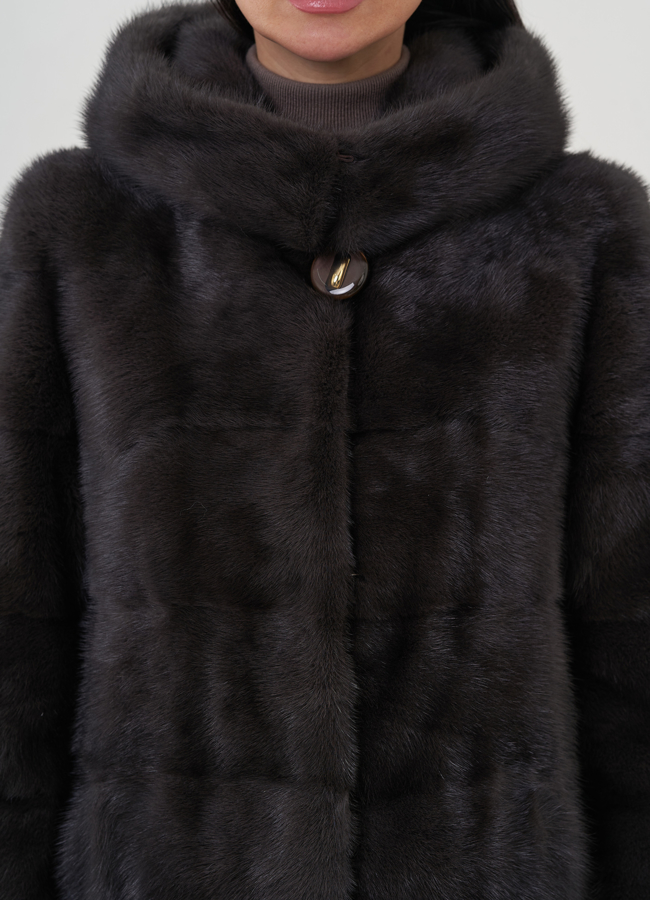 Норковая шуба модель № S-641 универмаг малина