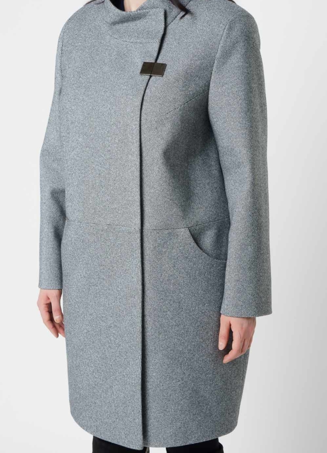 Полупальто женское серого цвета модель № 11470 в рассрочку