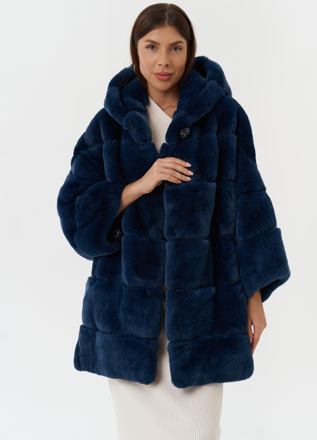 Женская шуба из меха кролика модель № 27841 универмаг малина