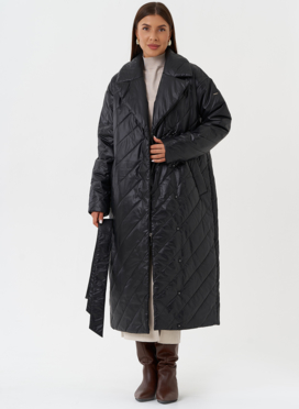 Стеганый пуховик с английским воротником