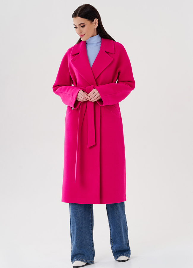 Женское пальто в цвете фуксия модель № 24294 универмаг малина