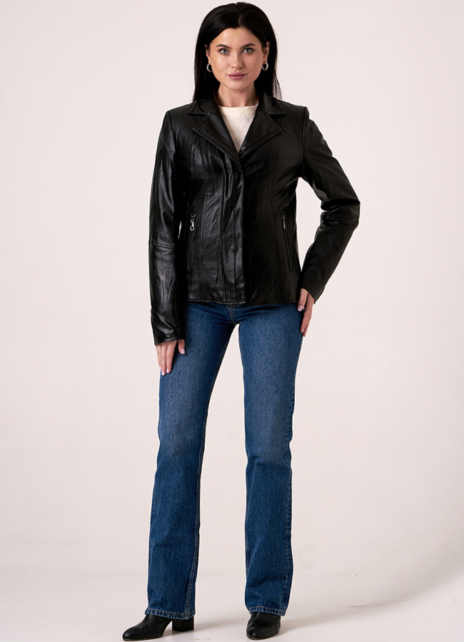 Утепленная куртка из эко кожи с отделкой блюфрост модель № 18241 универмаг малина