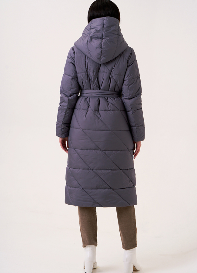 Пуховик на био пухе с капюшоном  модель № 110119 в кредит