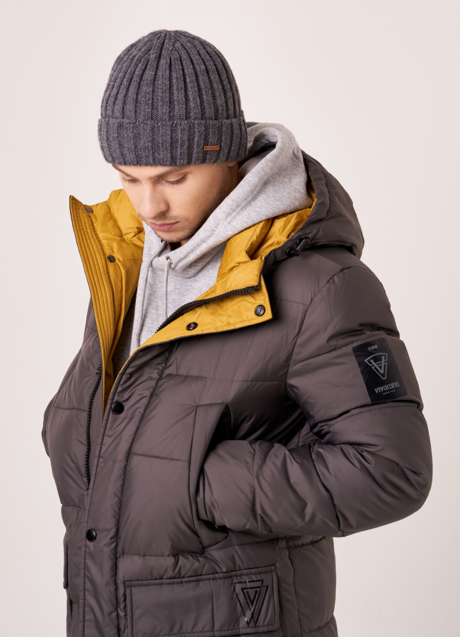 Шапка мужская темно-серого цвета модель № MMH10913/2 в кредит