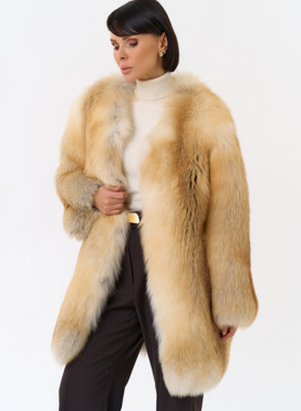 Шуба из рыжей лисы
