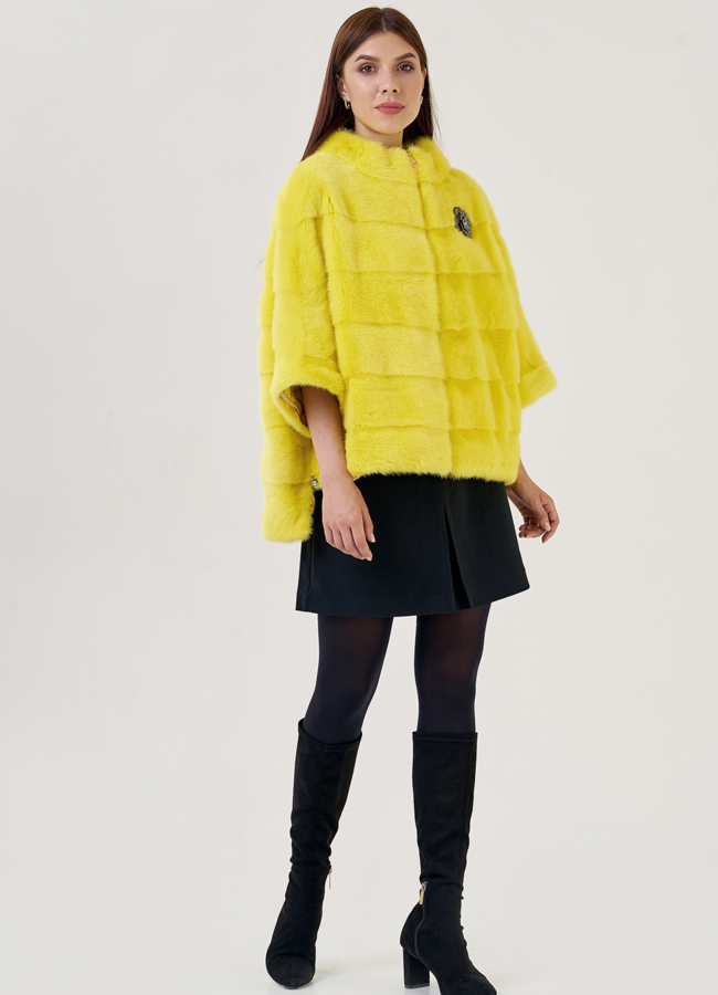 фото Курка из норки желтого цвета модель № 23112 фото Курка из норки желтого цвета модель № 23112