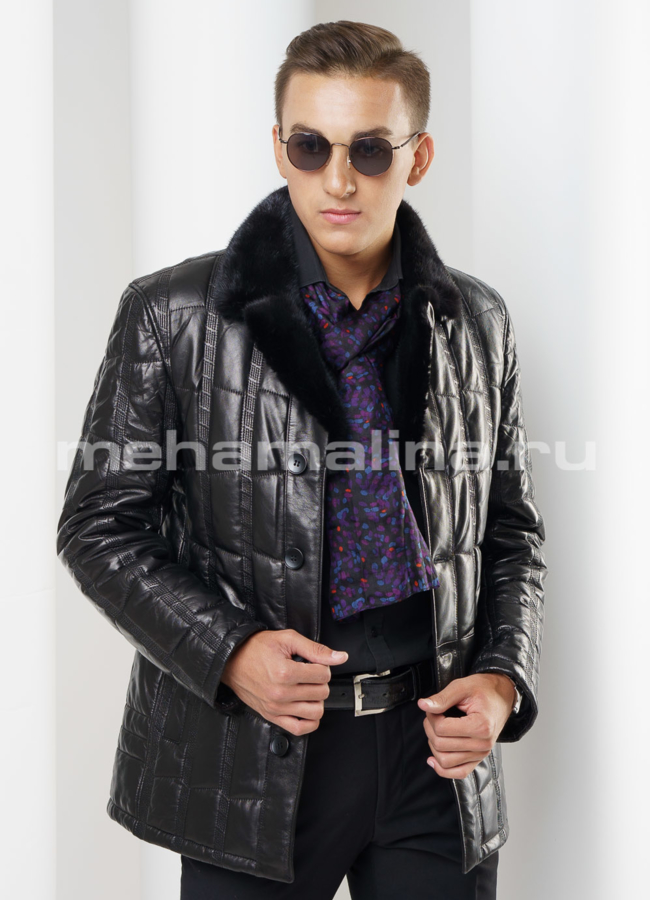 фото Пуховик мужской на пуговицах модель № ПМ-64