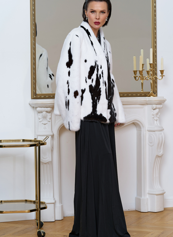 Жакет из меха норки в расцветке 