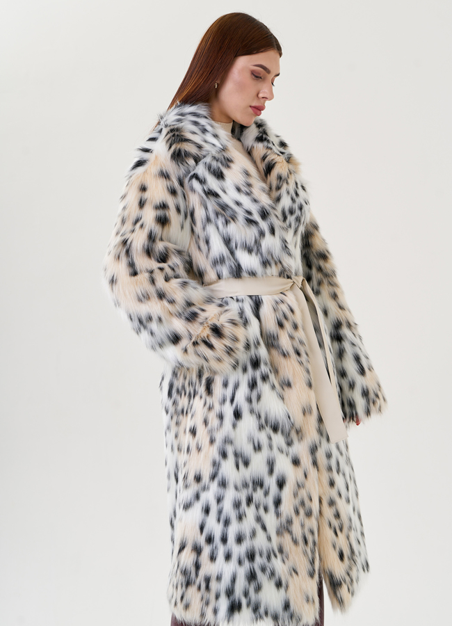 Женское пальто из искусственной рыси  модель № 23614 в рассрочку