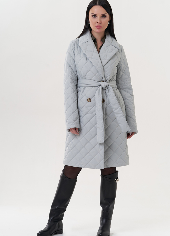 Женское полупальто в сером цвете модель № 26613 в кредит