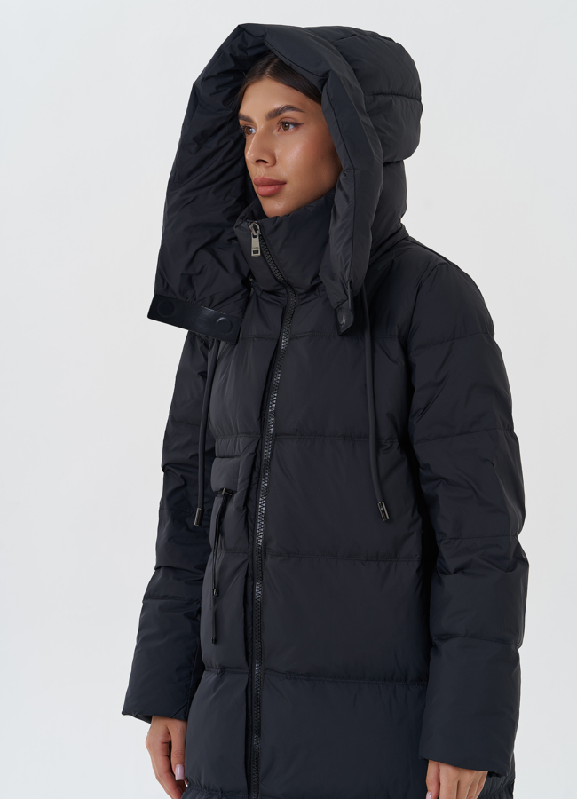 Женский пуховик с капюшоном модель № 28500 универмаг малина