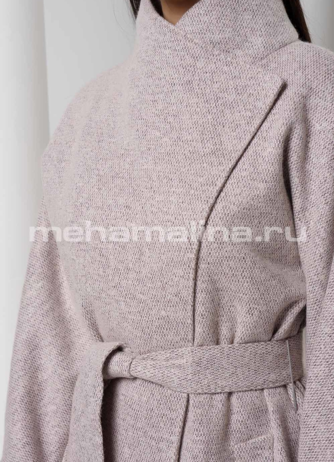 Пальто прямое под пояс модель № 2463 в рассрочку