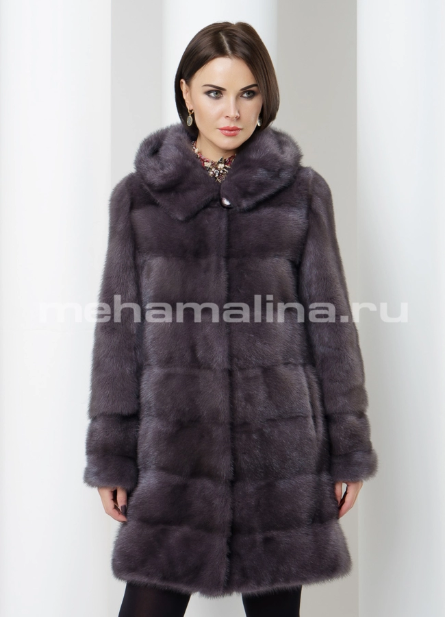 Шуба из норки модель № S-462 меха малина