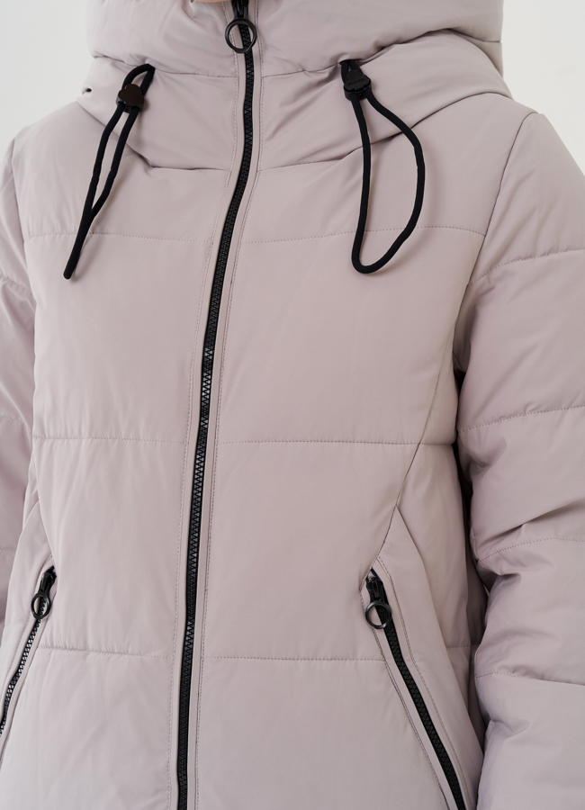 Женский пуховик с капюшоном  модель № 25718 универмаг малина