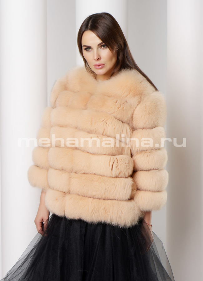 Жакет  модель № M-163 меха малина