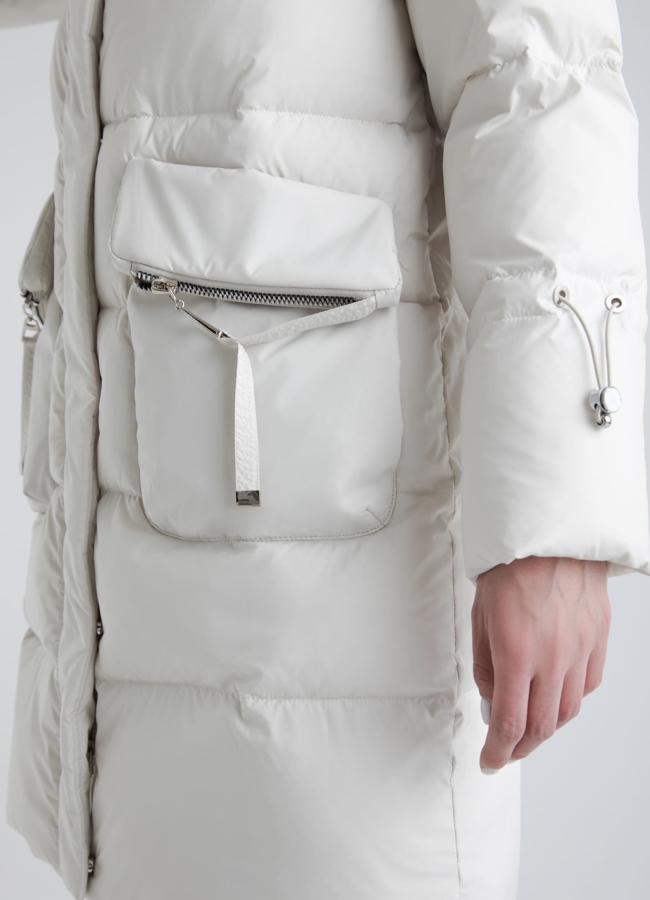 Пуховик женский с капюшоном  модель № 25520 универмаг малина