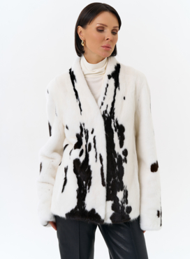 Жакет из меха норки в расцветке 