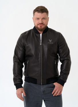 Мужская куртка бомбер из натуральной кожи