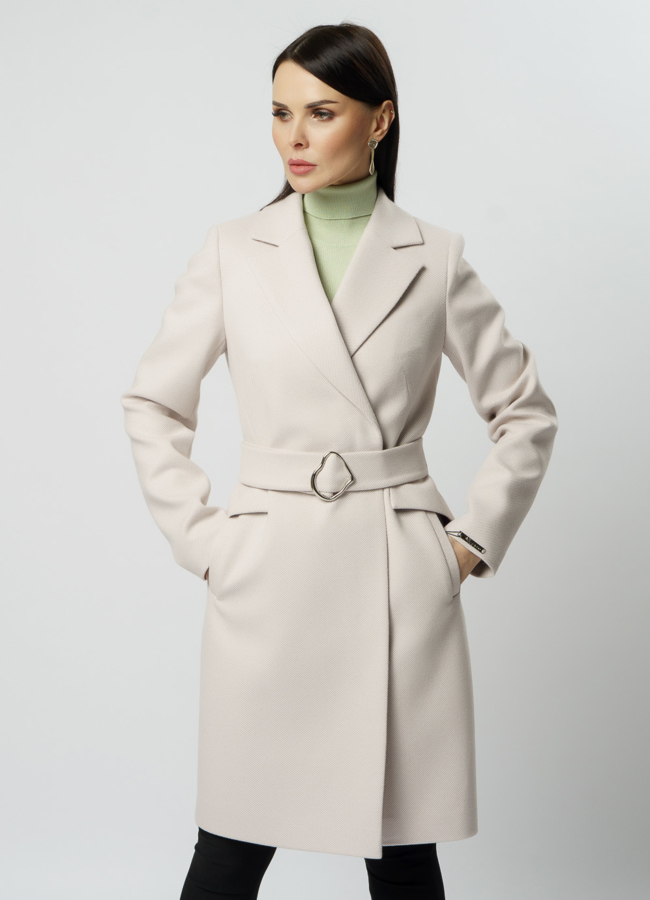 Женское пальто в цвете жемчуг модель № 20559 универмаг малина