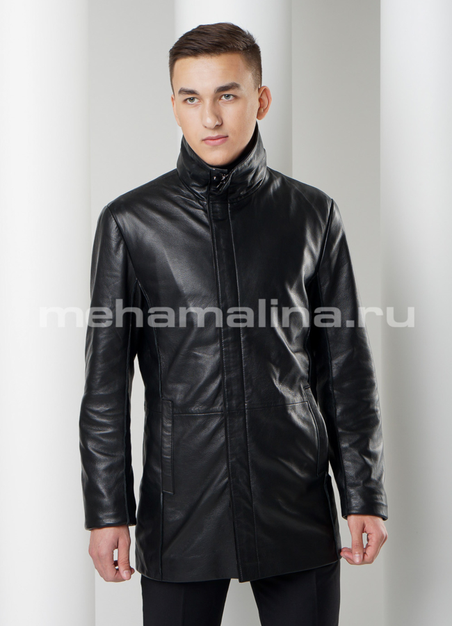 Кожаная куртка модель № KP-180 универмаг малина