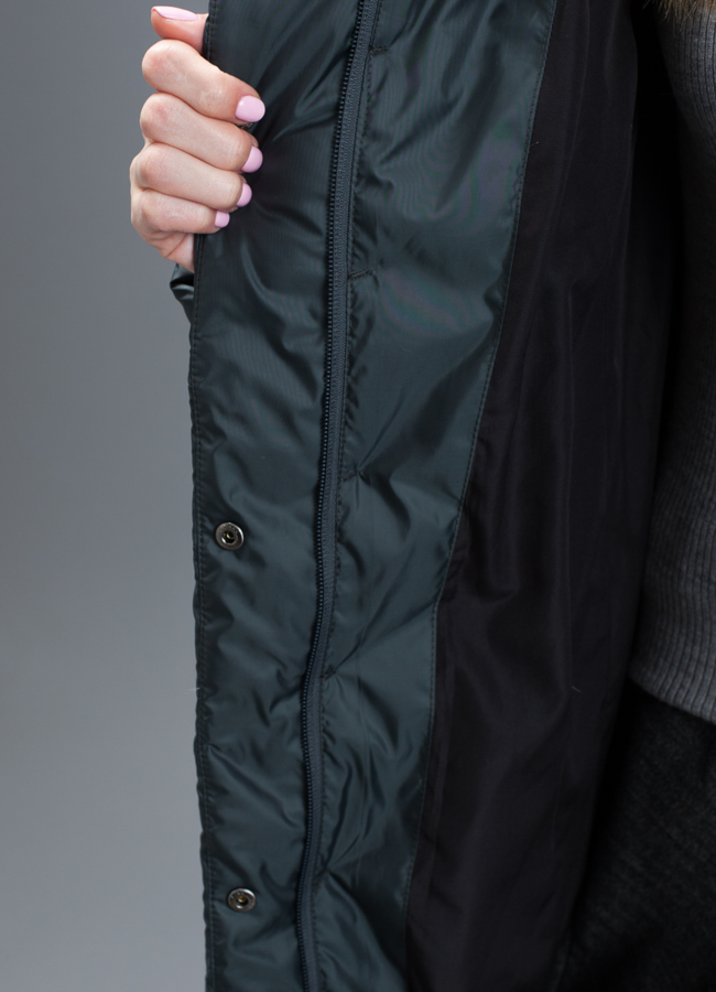 Пуховик женский на биопухе модель № П-310 универмаг малина