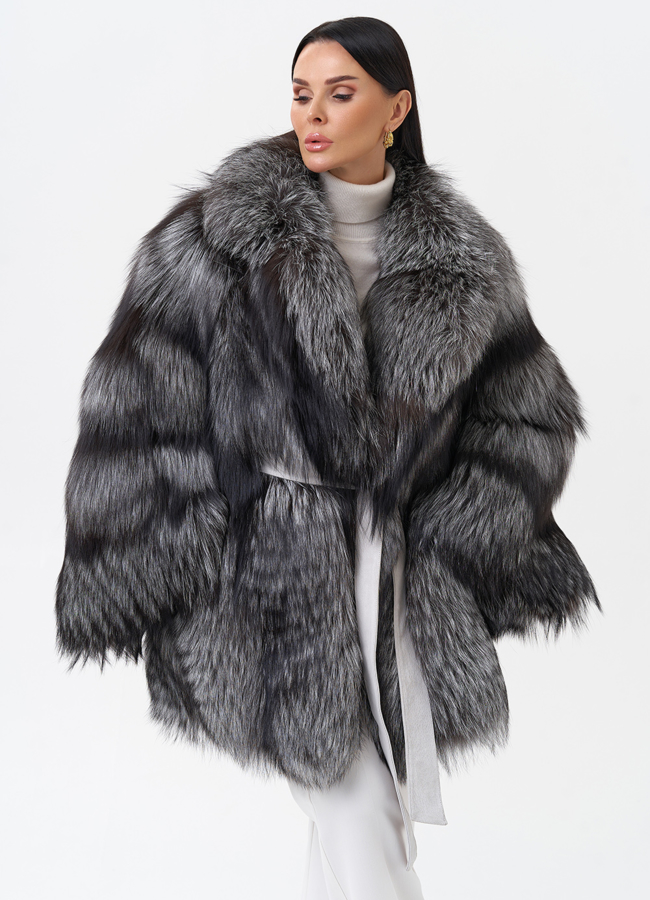 Шуба из чернобурой лисы модель № 29467 в кредит