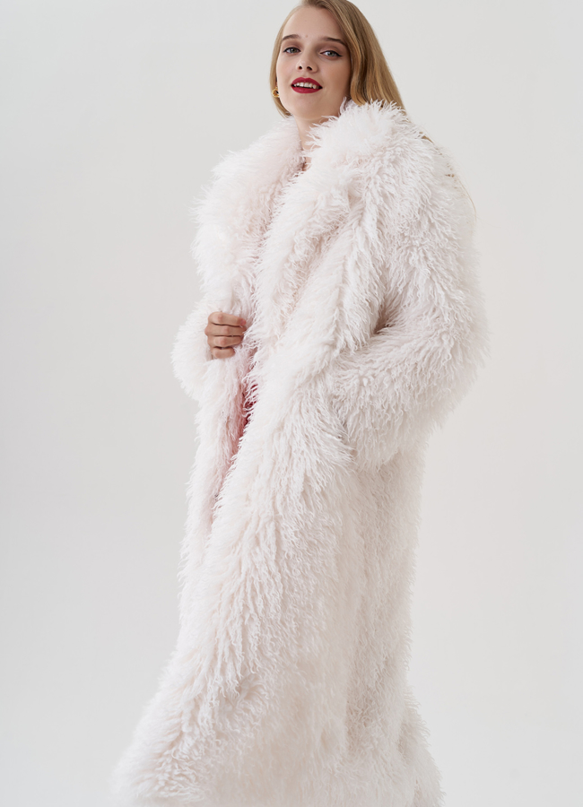 фото Пальто из экомеха удлиненное  модель № 81232