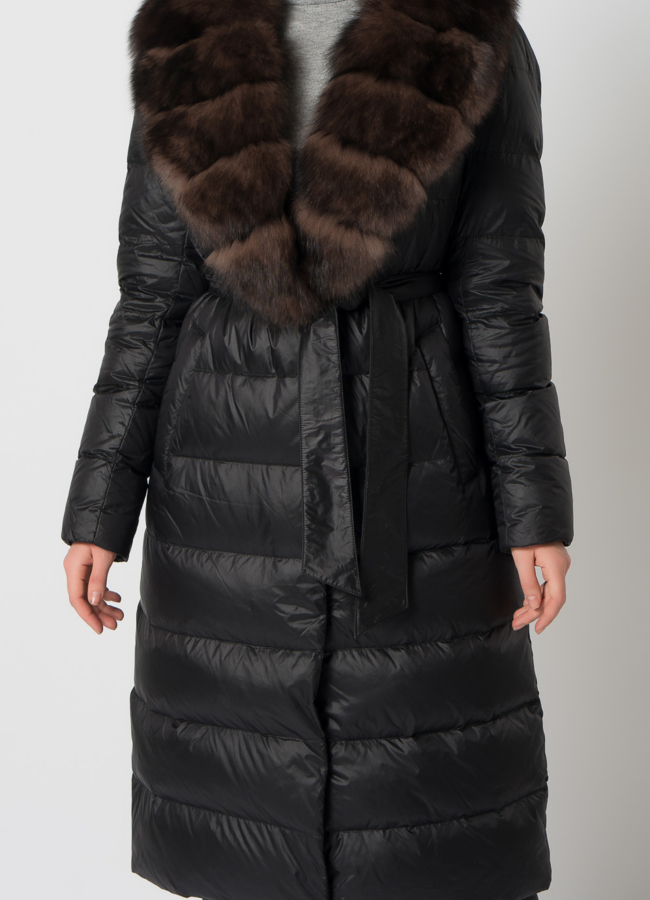 Пуховик с английским воротником из песца модель № 2191 в рассрочку