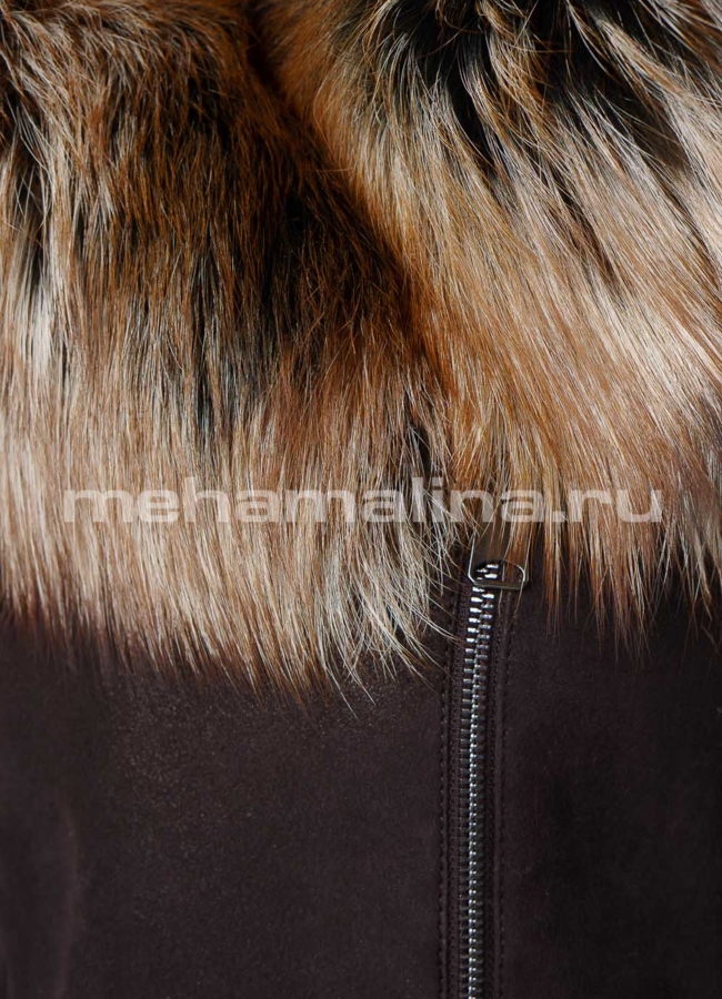 Дубленка с покрытием модель № D-202 универмаг малина