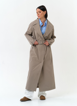 Женский длинный плащ с поясом