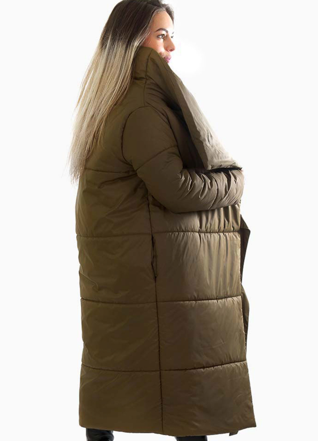 Удлиненный пуховик модель № П-223 в рассрочку