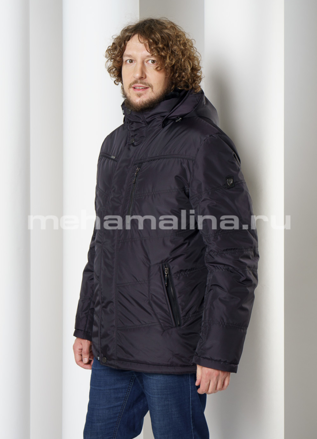 Куртка с климат-контролем, со съемным капюшоном модель № KM-93 меха малина