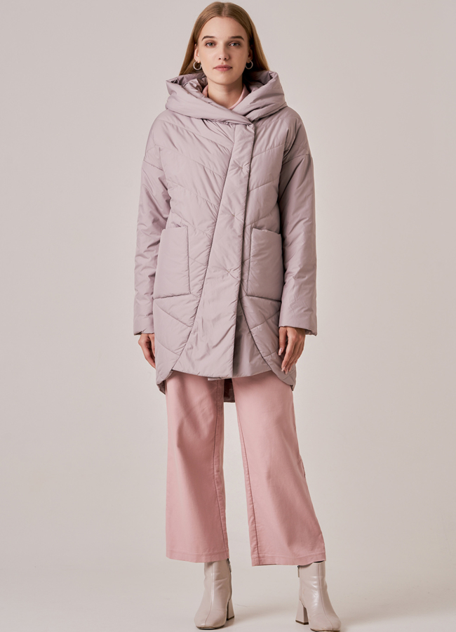 Утепленная куртка розового цвета модель №  универмаг малина