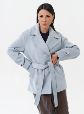 Укороченное пальто с поясом