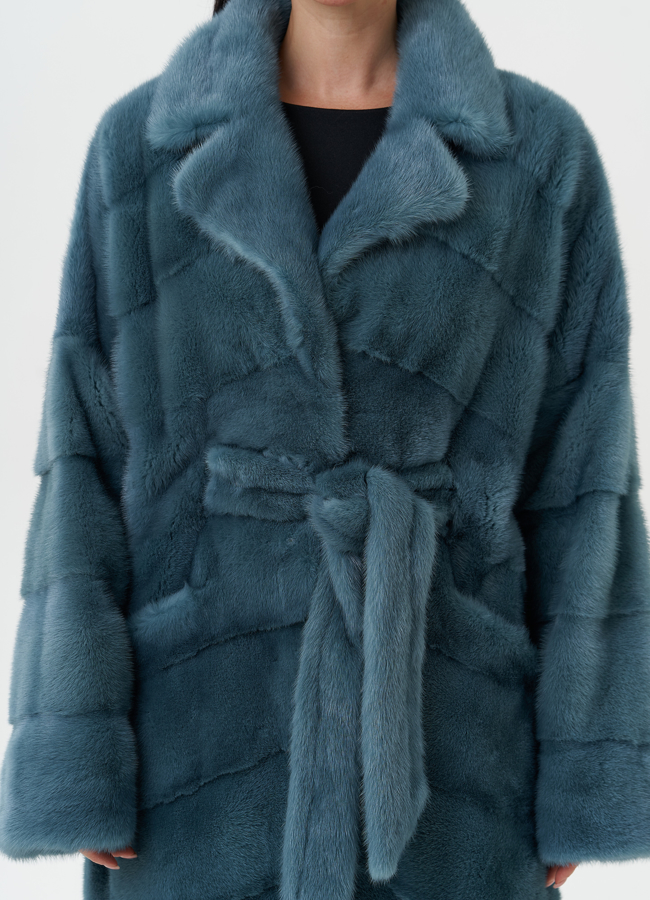 Шуба из норки с английским воротником модель № 26017 универмаг малина