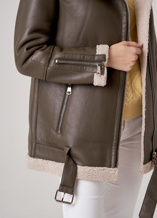 Дубленка пилот из искусственного меха модель № 18999 в кредит