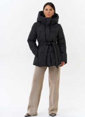Женский пуховик с поясом
