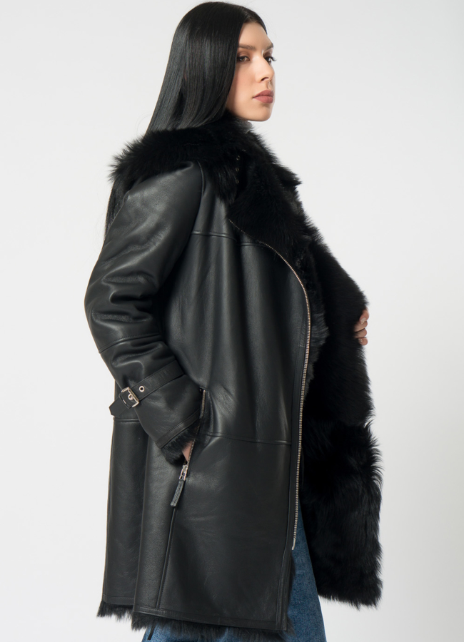 Дубленка женская с капюшоном модель № 21845 универмаг малина