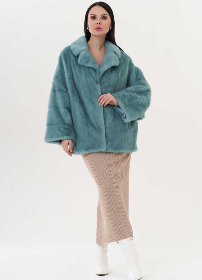 фото Укороченная норковая шуба модель № 1111