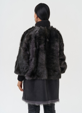 Комбинированная дубленка из тосканы