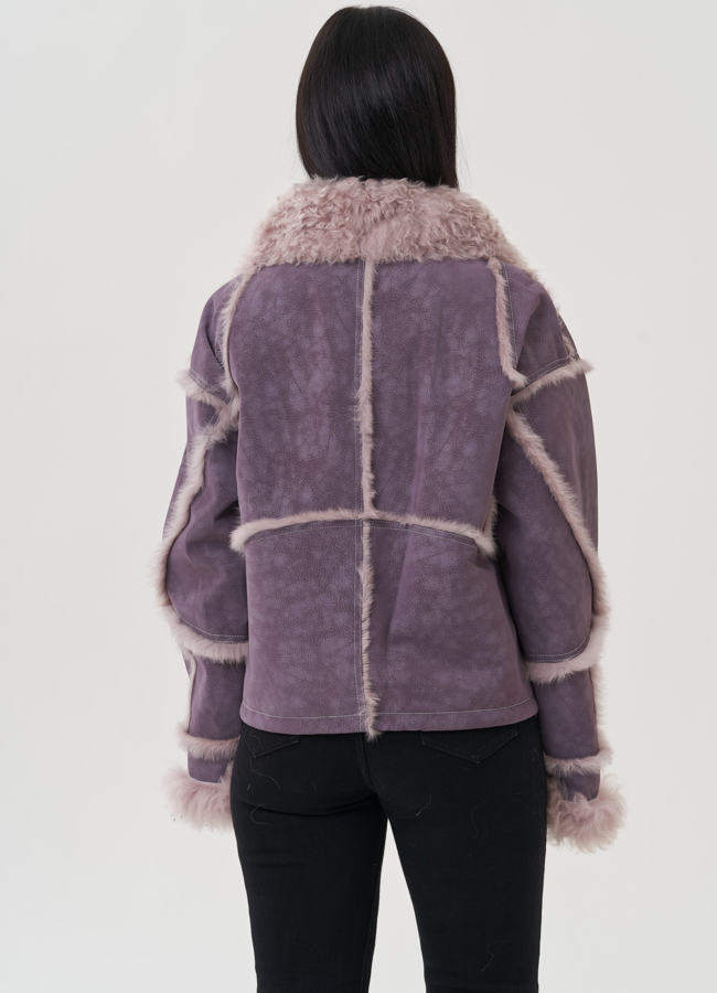 Женская куртка фиолетового цвета с меховой отделкой модель № 25545 в кредит Женская куртка фиолетового цвета с меховой отделкой модель № 25545 в кредит