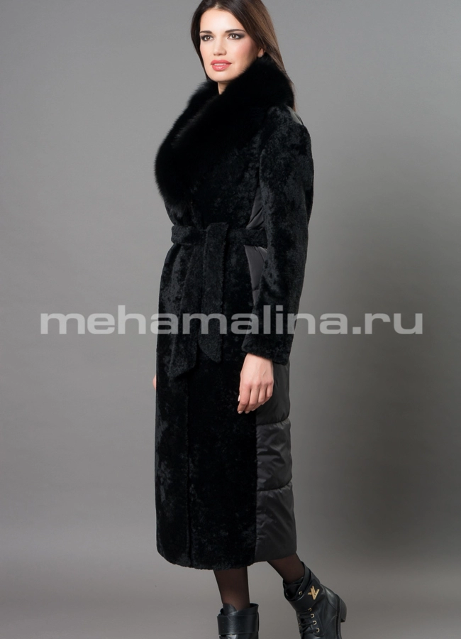 Шуба из астрагана модель № D-241 меха малина