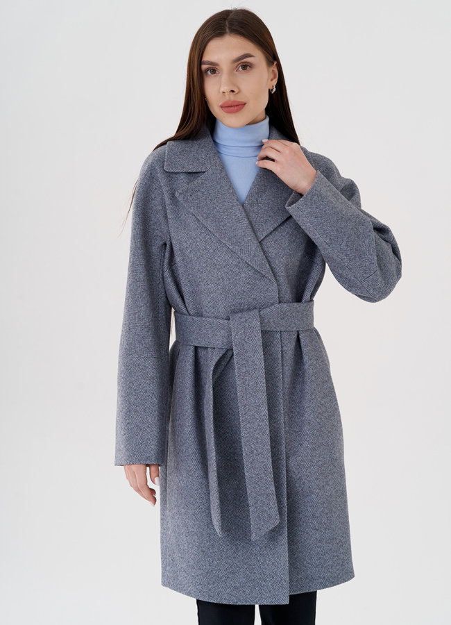 фото Женское пальто в рубчик модель № 23624