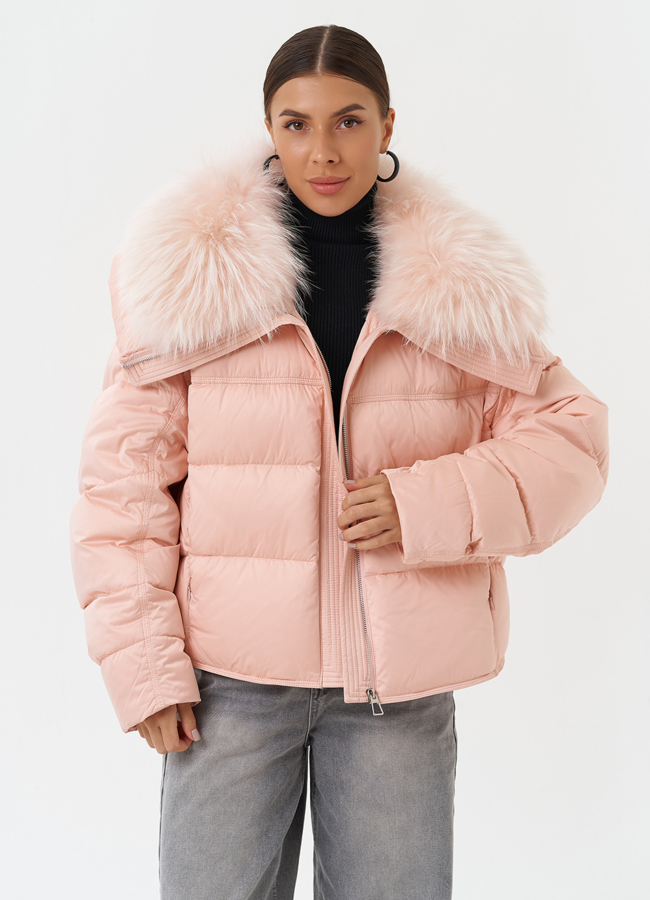 Оверсайз куртка с мехом песца модель № 28575 в кредит