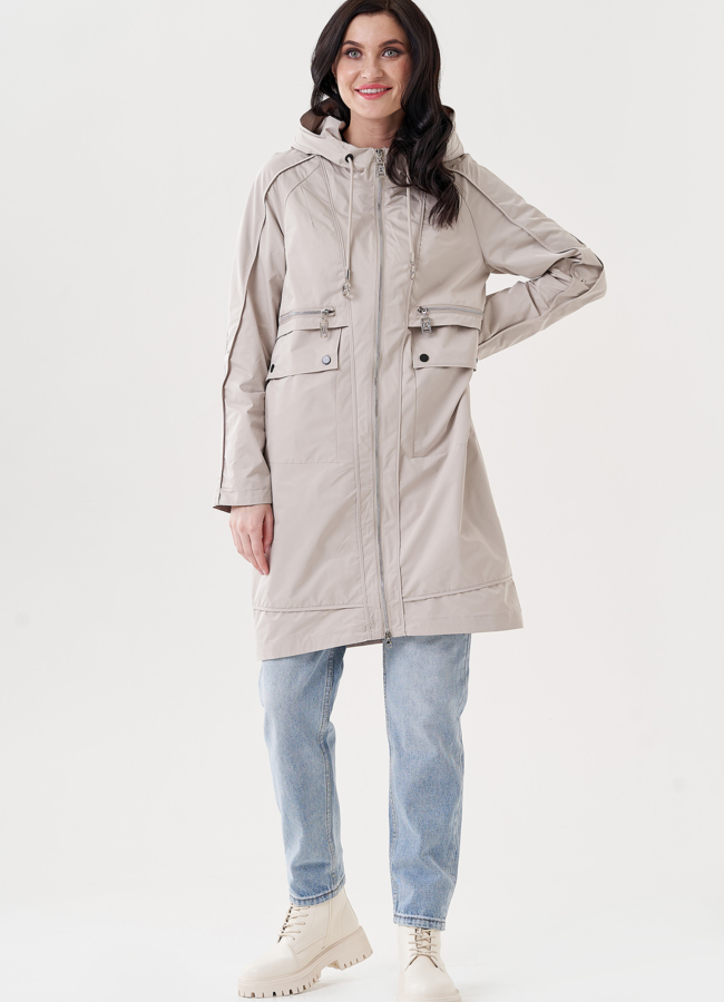 Плащ женский с капюшоном  модель № 24472 в рассрочку